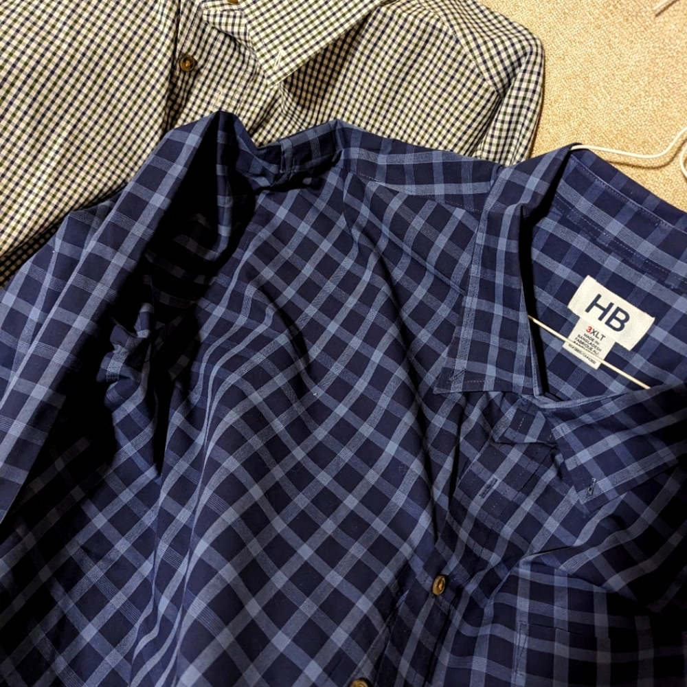 Set of 2 HB brand 3XLT men's long sleeve dress shirts